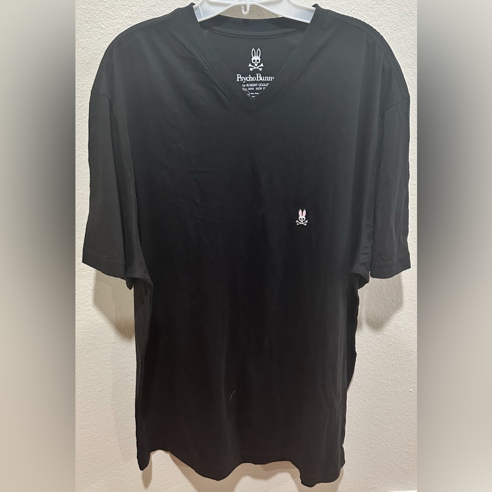 NWOT Psycho Bunny‎ Black Short Sleeve v neck Tee 4xl